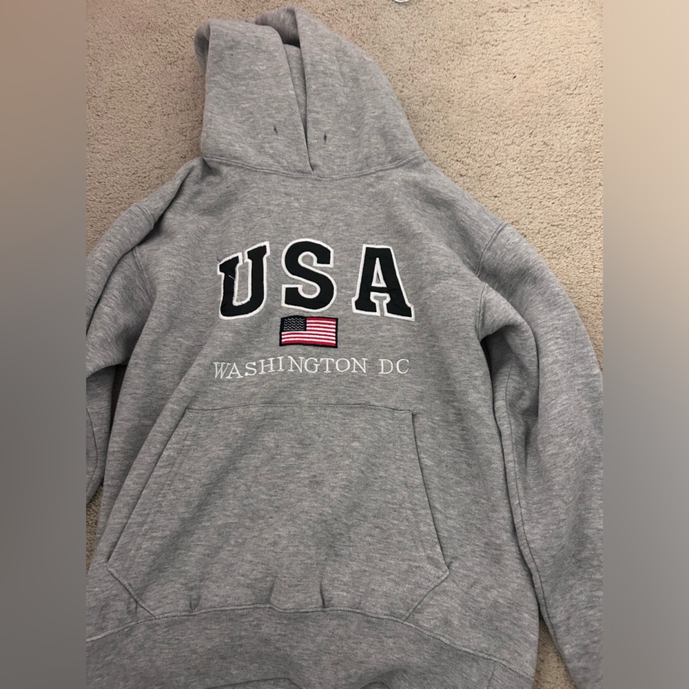 Gray USA Graphic Hoodie Sweatshirt